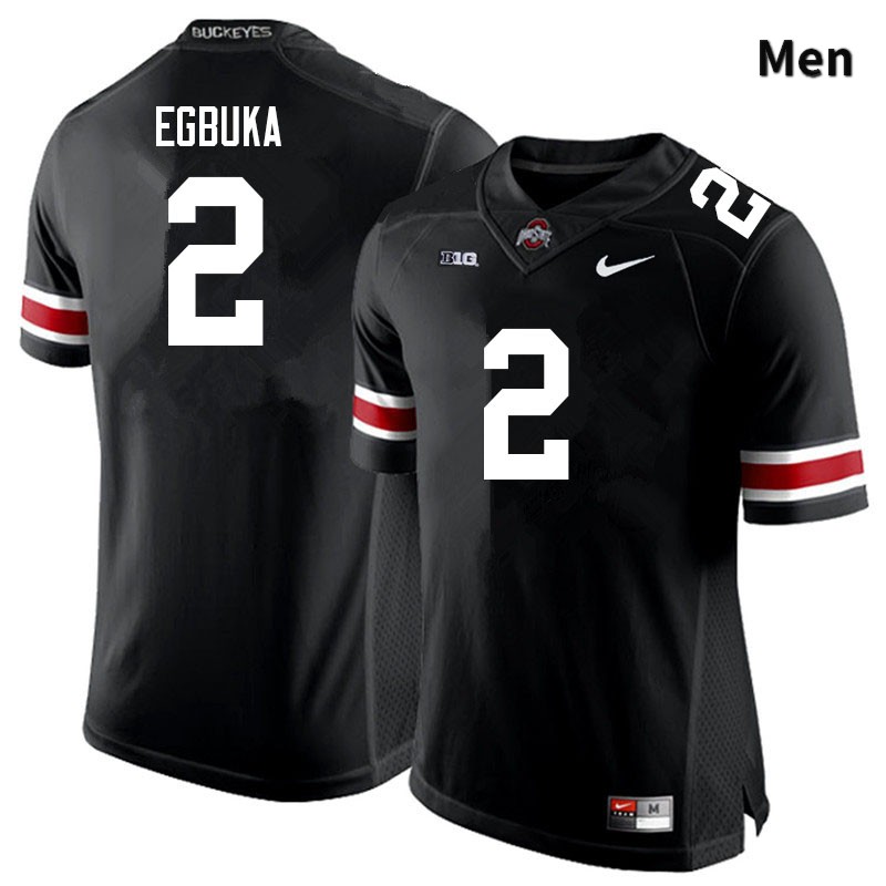 Ohio State Buckeyes Emeka Egbuka Men's #2 Black Authentic Stitched College Football Jersey